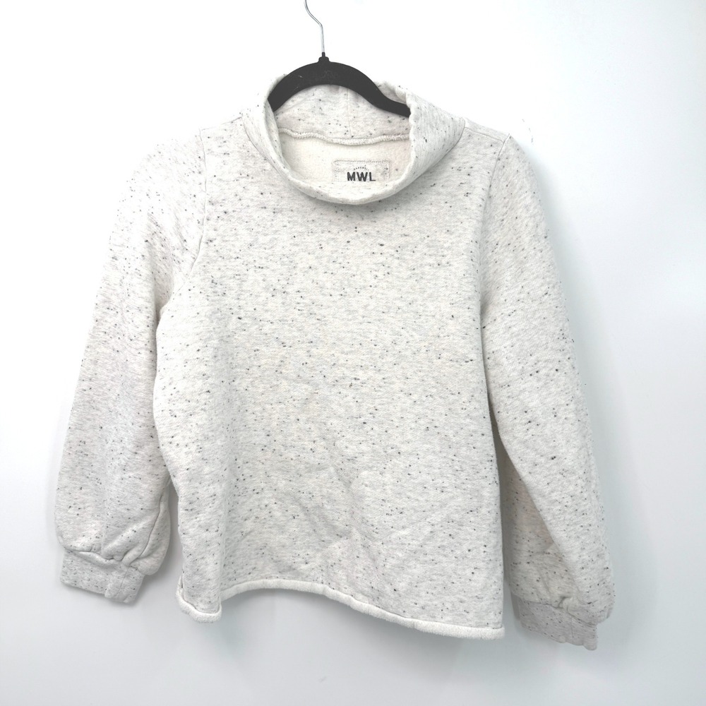 Madewell MWL Sweatshirt Women S Speckled Funnel Neck Minimalist‎ Cozy